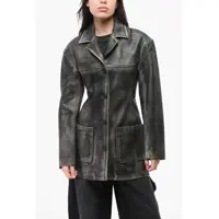 Geci biker Leather Biker Jacket With Patch Pockets Femei
