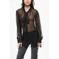 Bluze Silk Tie Neck Blouse Femei