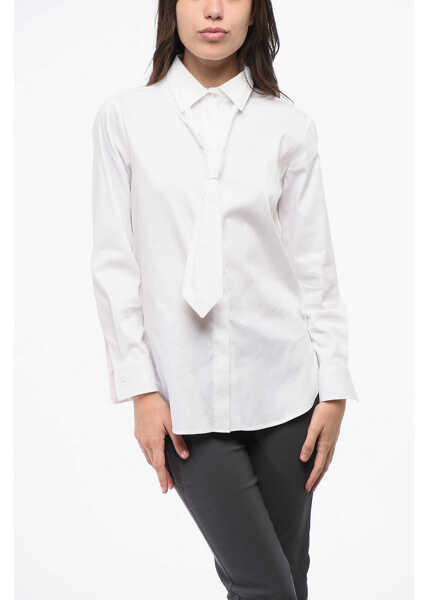 Bluze EllA Cotton Poplin Tie-Neck Blouse White Femei (BM 18787378) 1