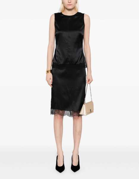 Fuste Tom Ford Satin Skirt with lace details BLACK Femei (BM 18787420) 2