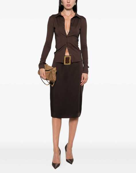 Fuste Tom Ford Satin midi Skirt DEEP BROWN Femei (BM 18787492) 2