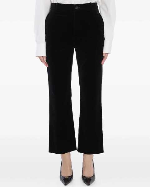 Pantaloni casual Saint Laurent Velvet Pants BLACK Femei (BM 18787603) 1