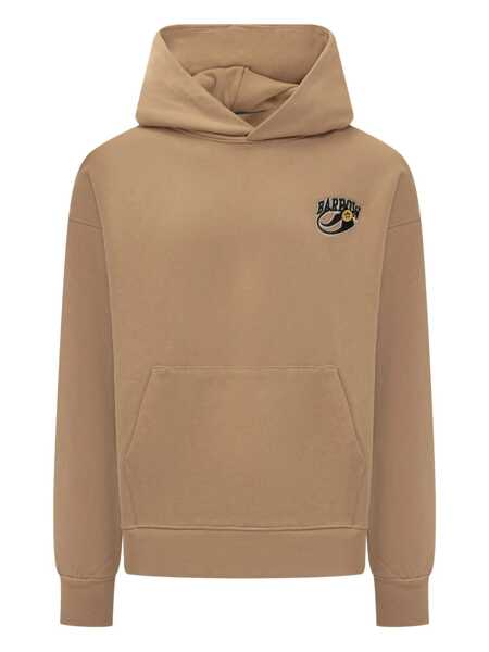 Bluze de trening BARROW Barrow Beige Logo Embroidered Barrow Hoodie BROWN Barbati (BM 18790068) 1