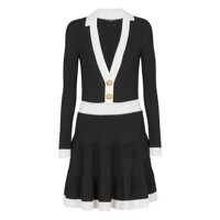 Rochii Balmain Long Sleeves V-Neck Flare Knit Dress Clothing Femei