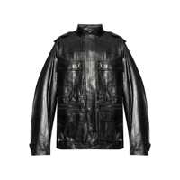 Geci Parka Balmain Lambskin Leather Mid Length Parka Clothing Barbati