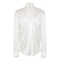 Camasi Balmain Crossed Fluid Silk Shirt Clothing Barbati