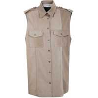 Geci Golden Goose "Journey W'S" Osanne Shirt Dress Sleeveless Cotton Denim Full Sly Wash Clothing Femei