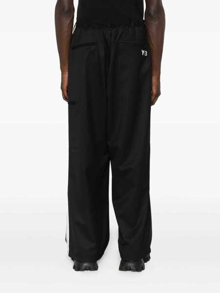 Pantaloni Y-3 Y-3 Adidas Black Baggy Pants With Side Bands Y-3 Black Barbati (BM 18790710) 4