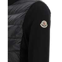 Pulovere Dama - Cardigane Moncler Moncler Two-Material Cardigan Black Femei (BM 18790758) - B-mall.ro