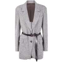 Geci Brunello Cucinelli Belted Single Breasted Jacket Clothing Femei