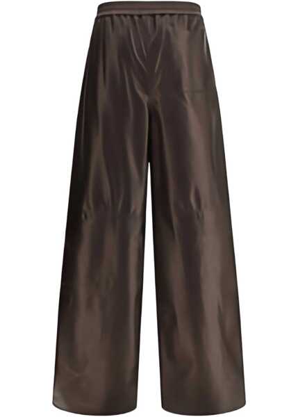 Pantaloni casual Giorgio Armani Lambskin nappa leather Pants ESPRESSO Femei (BM 18792478) 2