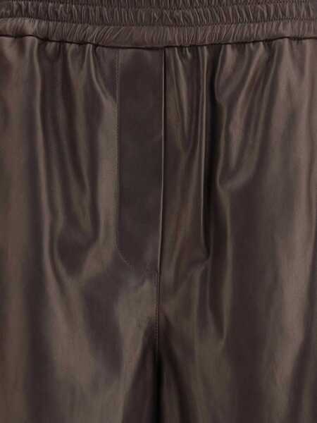 Pantaloni casual Giorgio Armani Lambskin nappa leather Pants ESPRESSO Femei (BM 18792478) 3