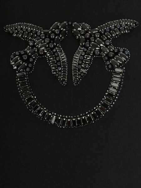 Tricouri Pinko Embroidered logo T-Shirt NERO LIMOUSINE Femei (BM 18792484) 5