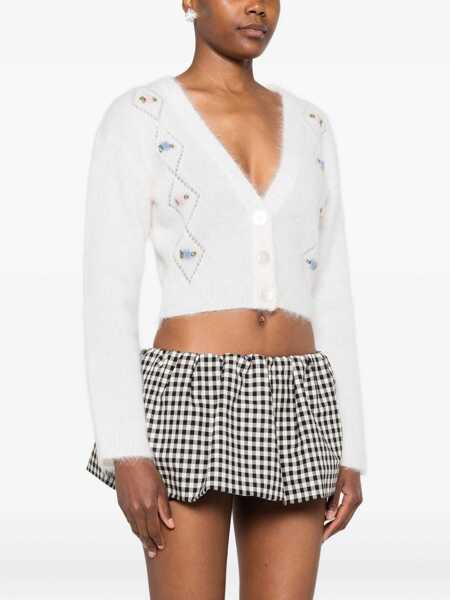 Cardigane Alessandra Rich Mohair Cardigan with embroidery WHITE Femei (BM 18792487) 3