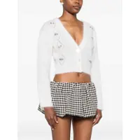 Pulovere Dama - Cardigane Alessandra Rich Mohair Cardigan with embroidery WHITE Femei (BM 18792487) - B-mall.ro