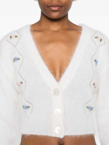 Cardigane Alessandra Rich Mohair Cardigan with embroidery WHITE Femei (BM 18792487) 5