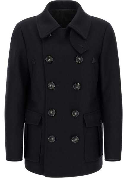 Paltoane DSQUARED2 Wool caban Coat NAVY BLUE Barbati (BM 18792547) 1
