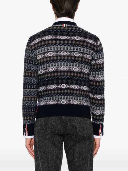 Cardigane Thom Browne Fair Isle Cardigan NAVY Barbati (BM 18792556) 4