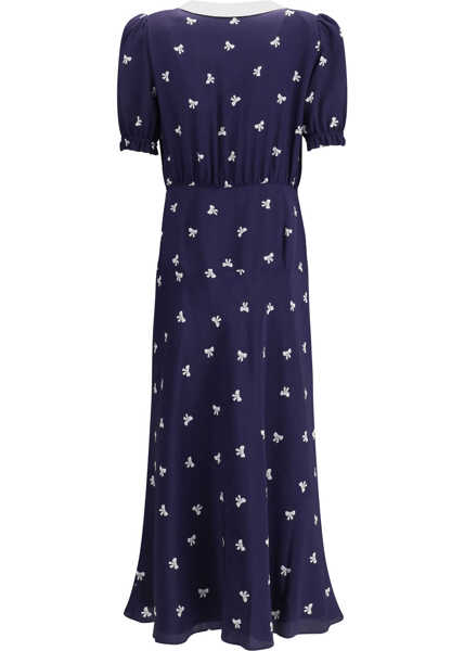 Rochii Alessandra Rich Bow patterned Dress NAVY BLUE-WHITE Femei (BM 18792589) 2
