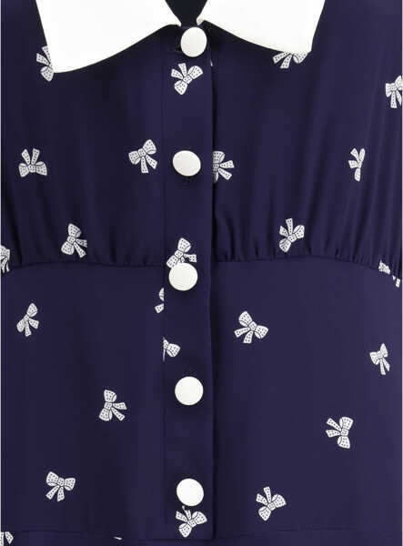 Rochii Alessandra Rich Bow patterned Dress NAVY BLUE-WHITE Femei (BM 18792589) 3