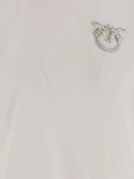 Tricouri Pinko Eembroidered logo T-Shirt BIANCO-BIANCANEVE Femei (BM 18792919) 3