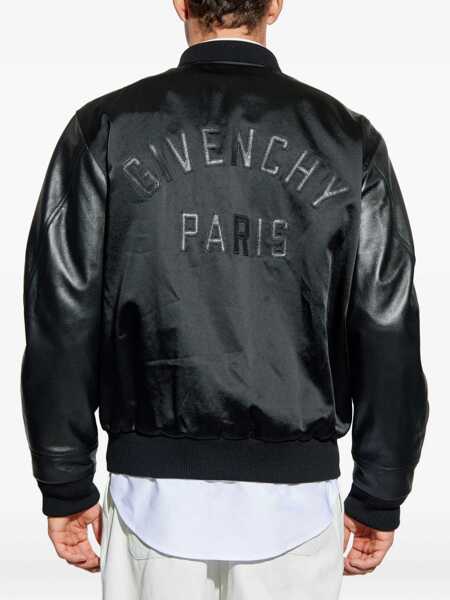 Bomber jacket Givenchy Leather and satin bomber Jacket BLACK/BLACK Barbati (BM 18792952) 4