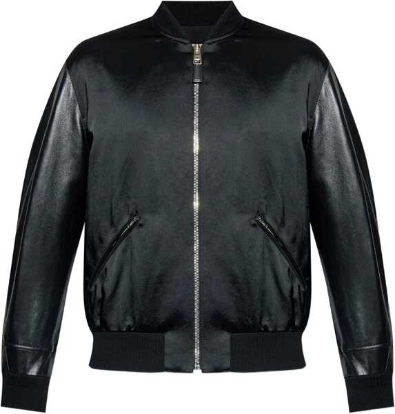 Bomber jacket Givenchy Leather and satin bomber Jacket BLACK/BLACK Barbati (BM 18792952) 1