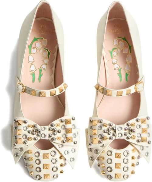 Balerini Valentino Garavani Mary-Jane Bowow Ballerinas IVORY Femei (BM 18792955) 4