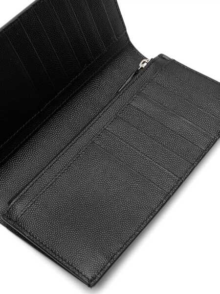 Portofele Saint Laurent Grained leather Wallet BLACK Barbati (BM 18793027) 3
