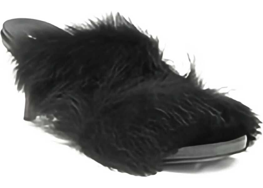 Sandale Pedro Garcia Fur-trimmed mules Sandals BLACK SUEDE CHURRA Femei (BM 18793054) 2