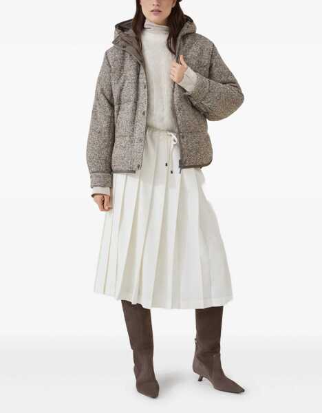 Bluze Brunello Cucinelli Silk turtleneck Blouse with Precious Bracelets SAND Femei (BM 18793069) 2