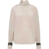 Bluze Silk turtleneck Blouse with Precious Bracelets Femei