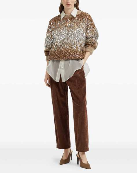 Pantaloni casual Brunello Cucinelli Velvet Pants AMARANTO Femei (BM 18793093) 2