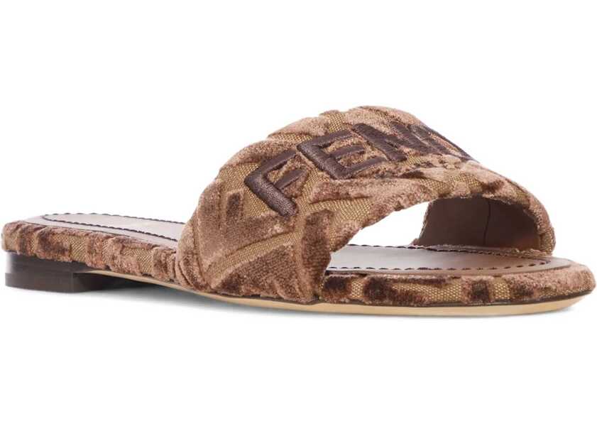 Sandale Fendi Sunshine slide Sandals BEIG.CHOCO CHOCOLATE Femei (BM 18793108) 2