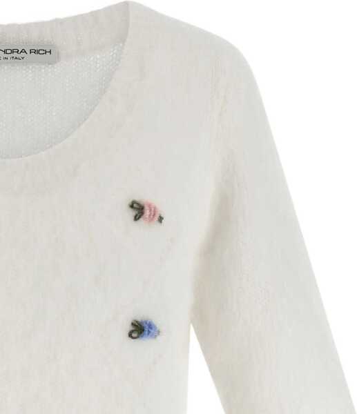 Pulovere Alessandra Rich Short sleeve mohair Sweater WHITE Femei (BM 18793150) 4