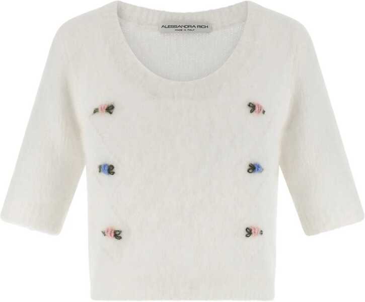 Pulovere Alessandra Rich Short sleeve mohair Sweater WHITE Femei (BM 18793150) 1