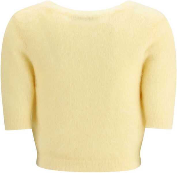 Pulovere Alessandra Rich Short sleeve mohair Sweater PALE YELLOW Femei (BM 18793186) 2