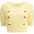 Alessandra Rich Short sleeve mohair Sweater PALE YELLOW
