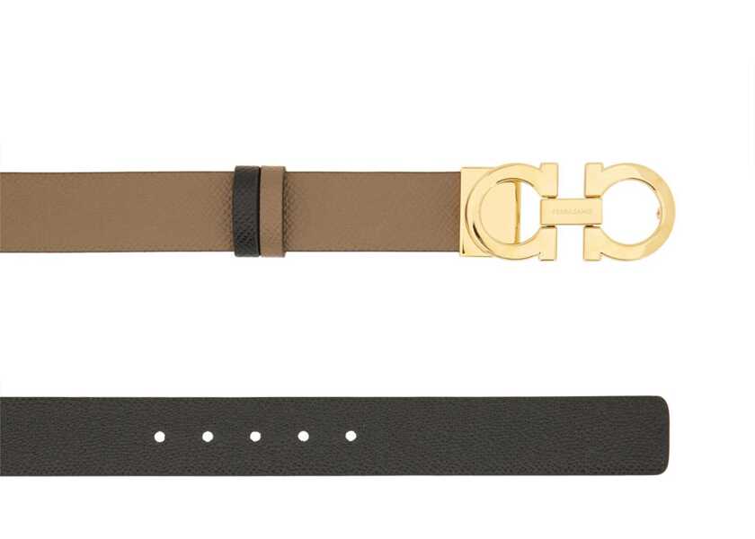 Curele Ferragamo Reversible Hooks Belt BROWN Femei (BM 18793276) 2