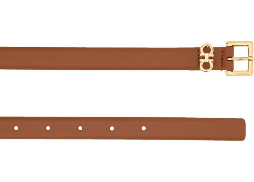 Curele Ferragamo Double Hooks Belt BROWN Femei (BM 18793300) 2