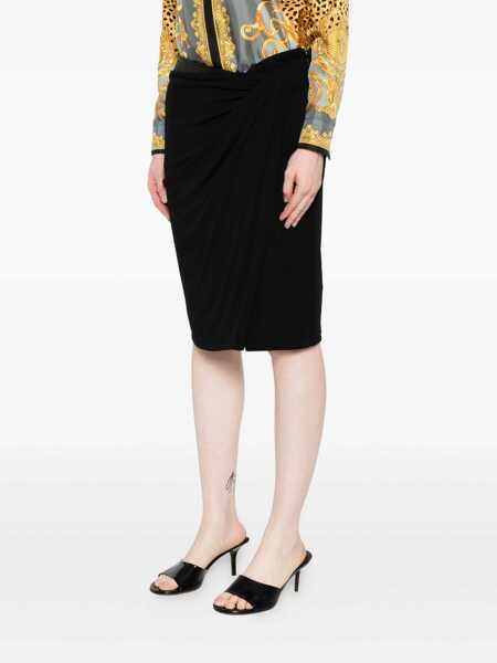 Fuste Versace Versace Blacj Jersey Draped Skirt Black Femei (BM 18794076) 3