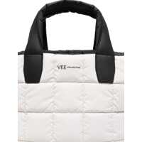 Genti de mana Veecollective White Square Pattern Tote Bag Femei