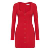 Rochii Rebecca Vallance Rebecca Vallance Red Buttoned Short Dress Rebecca Vallance