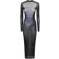 Rochii Jean Paul Gaultier Mesh Crew Neck Long Dress Printed "Le Mâle" Clothing Femei