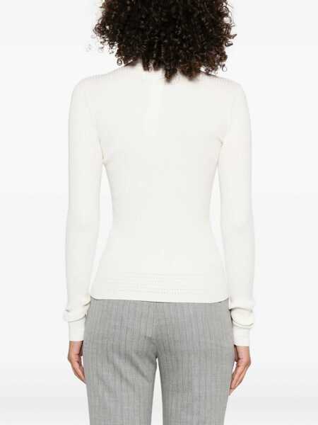 Pulovere TWINSET Twinset Ribbed Turtleneck Sweater WHITE Femei (BM 18794829) 3