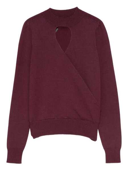 Pulovere TWINSET Twinset Burgundy Keyhole-Neck Sweater Red Femei (BM 18794838) 1