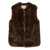 TWINSET Twinset Brown Faux Fur Gilet GRIGIO E NERO