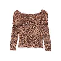 Pulovere Twinset Sweater With Bardot Neckline And Animal Print Femei