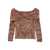 TWINSET Twinset Sweater With Bardot Neckline And Animal Print MARRONE E BEIGE
