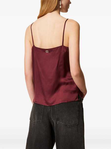 Topuri TWINSET Twinset Lace Top Red Femei (BM 18794859) 3